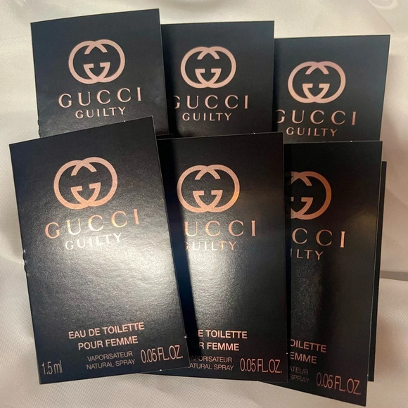 Gucci Guilty Eau De Toilette Pour Femme 1.5ml .05 Oz Travel Sample Perfume 6 Pcs - Picture 1 of 3